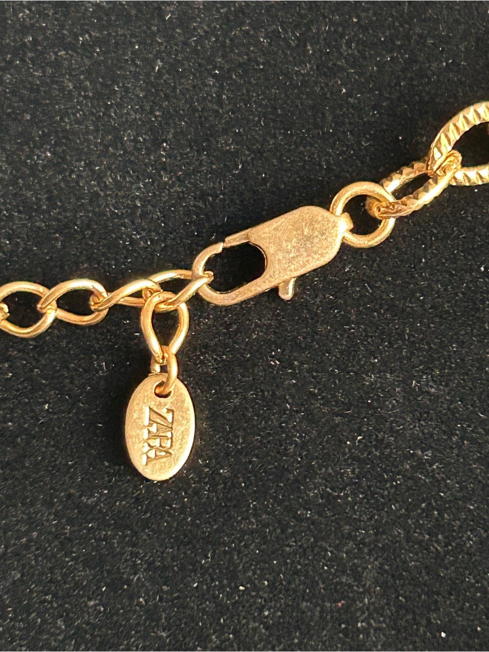 Zara Gold-Tone Hammered Round Pendant Necklace 4 - Picture 9 of 13